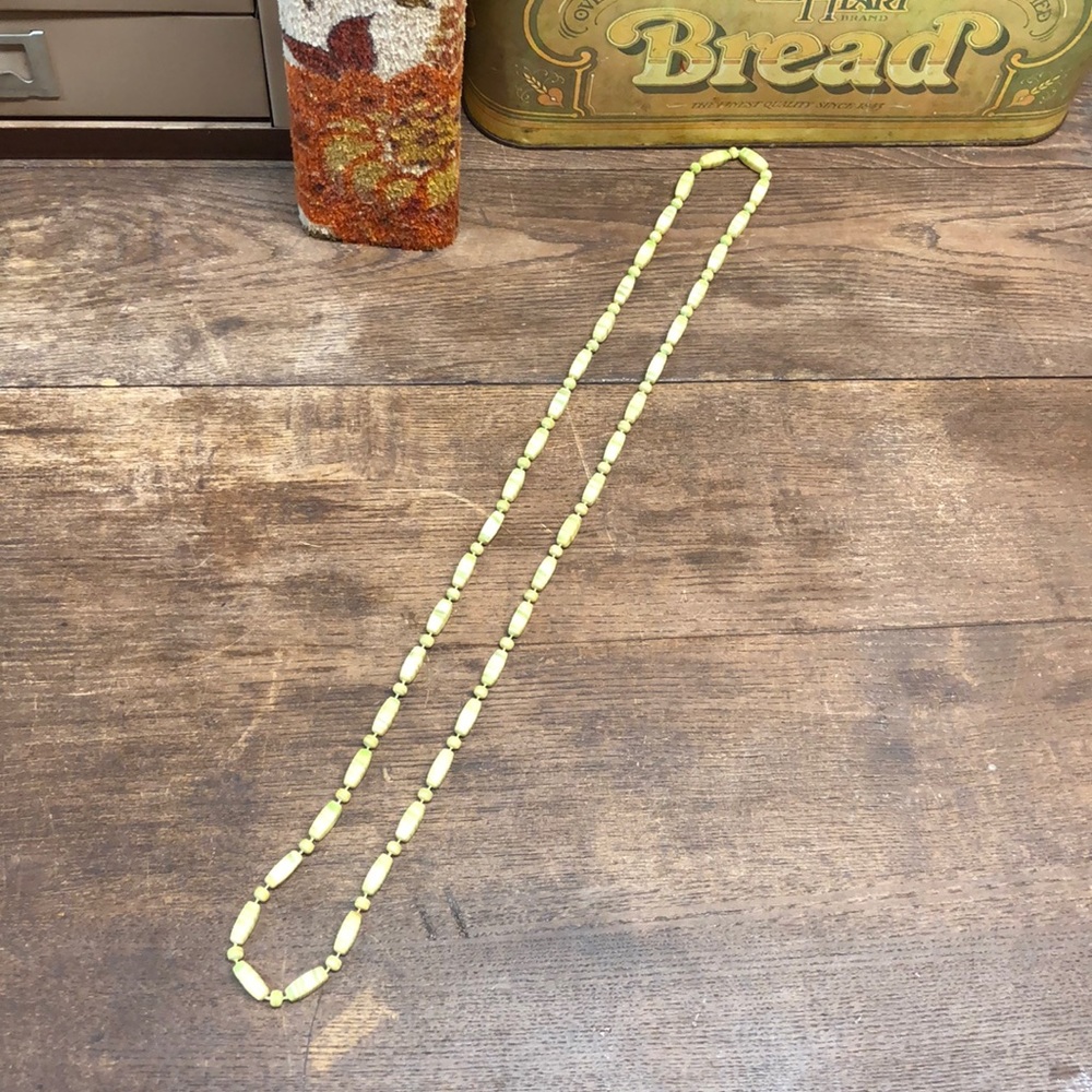 Vintage Necklace Beads Green Boho Hippie